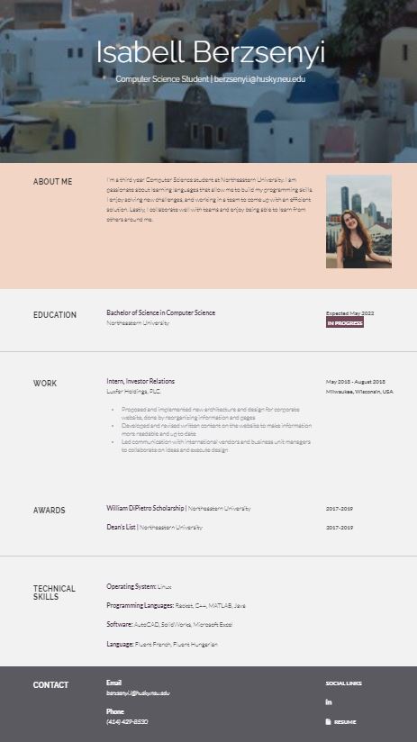 Simple resume website jpg.